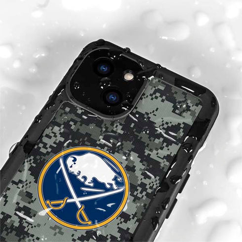 NHL Buffalo Sabres Camo iPhone 15 Plus Waterproof Case